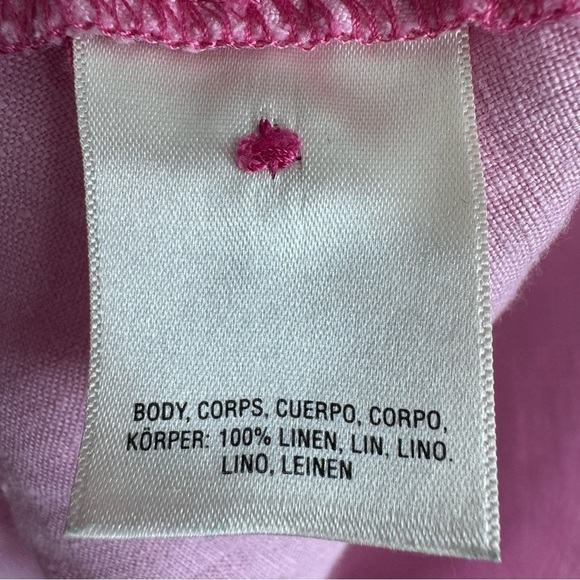 ANTHROPOLOGIE Holding Horses Linen McKenzie Peplum Blouse Pink ButtonUp Top MP - Picture 4 of 5